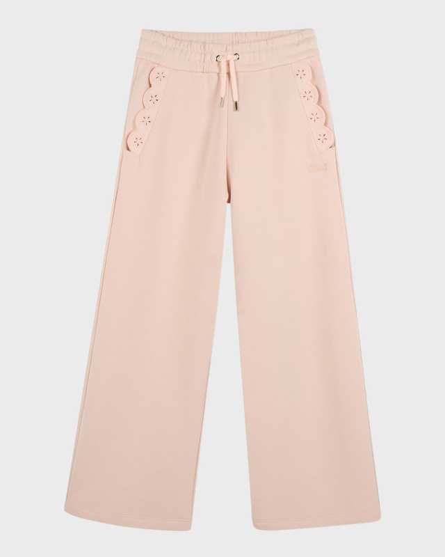 Girl's Logo Embroidered Fleece Trousers, Size 8-