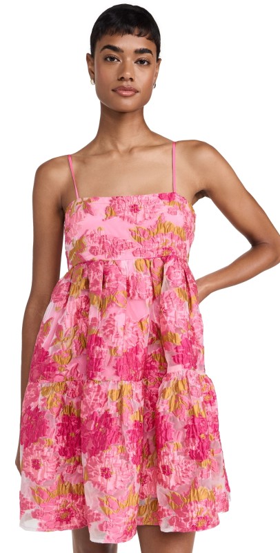 endless rose Organza Floral Mini Dress Pink