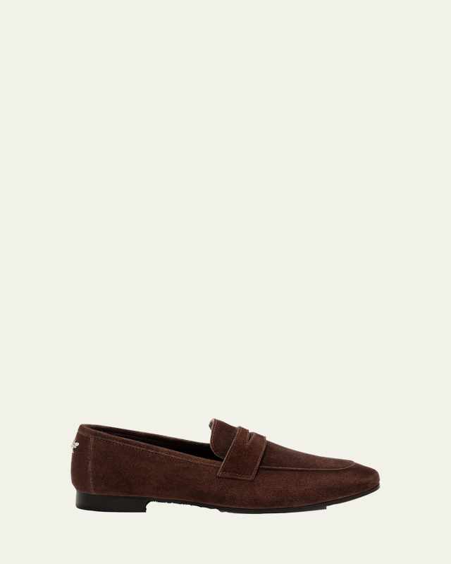 Coffee Suede Flat Loafers