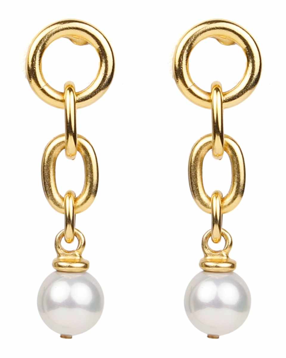 Pearly Drop Link Earrings