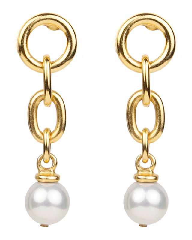 Pearly Drop Link Earrings