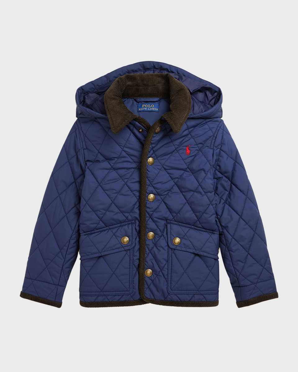 Boy's Matte Quilted Collared Jacket, Size S-X