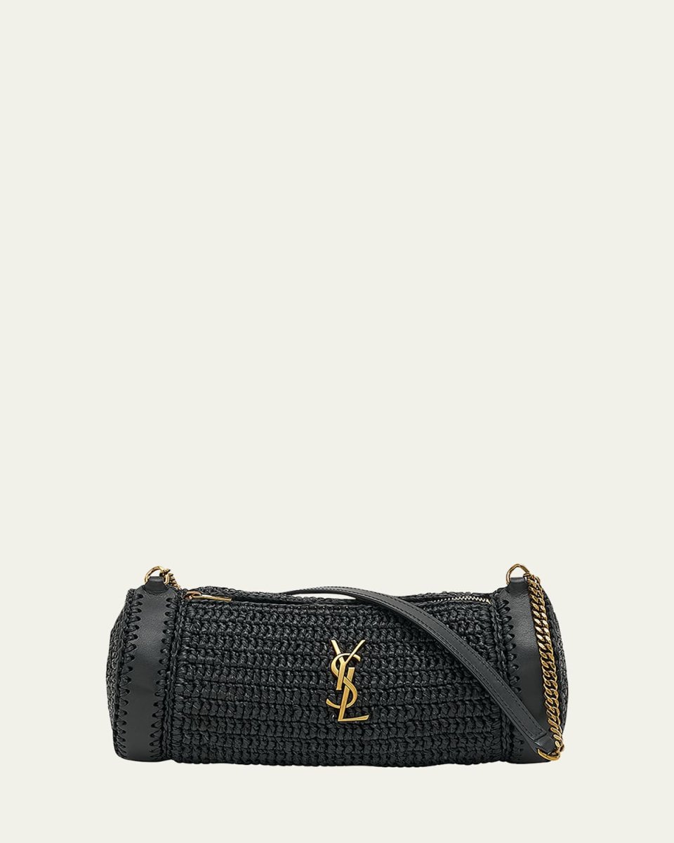 Cassandre Small YSL Tube Shoulder Bag in Raffia
