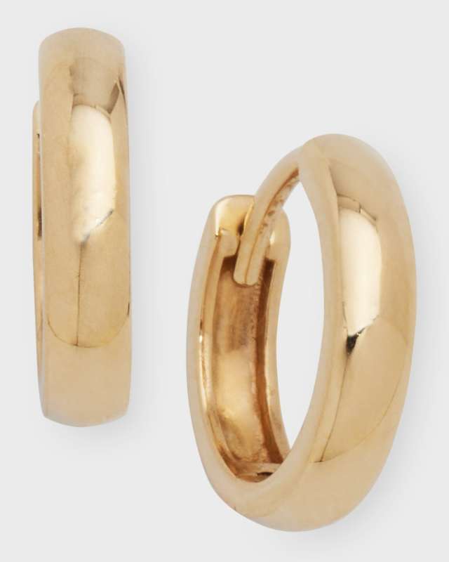 14K Gold Chubby Huggie Earrings