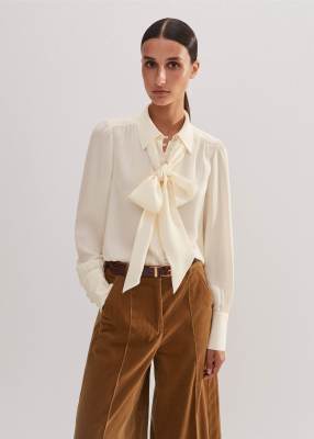 ME + EM Silk Button Layering Shirt + Tie