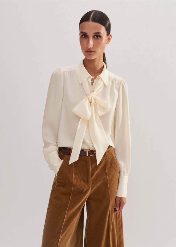 ME + EM Silk Button Layering Shirt + Tie