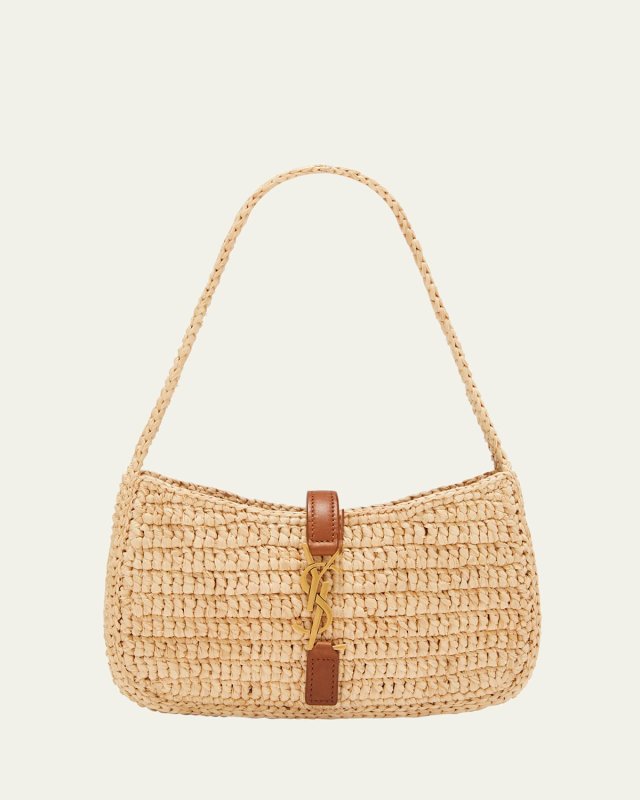 Le 5 A 7 Mini YSL Shoulder Bag in Raffia