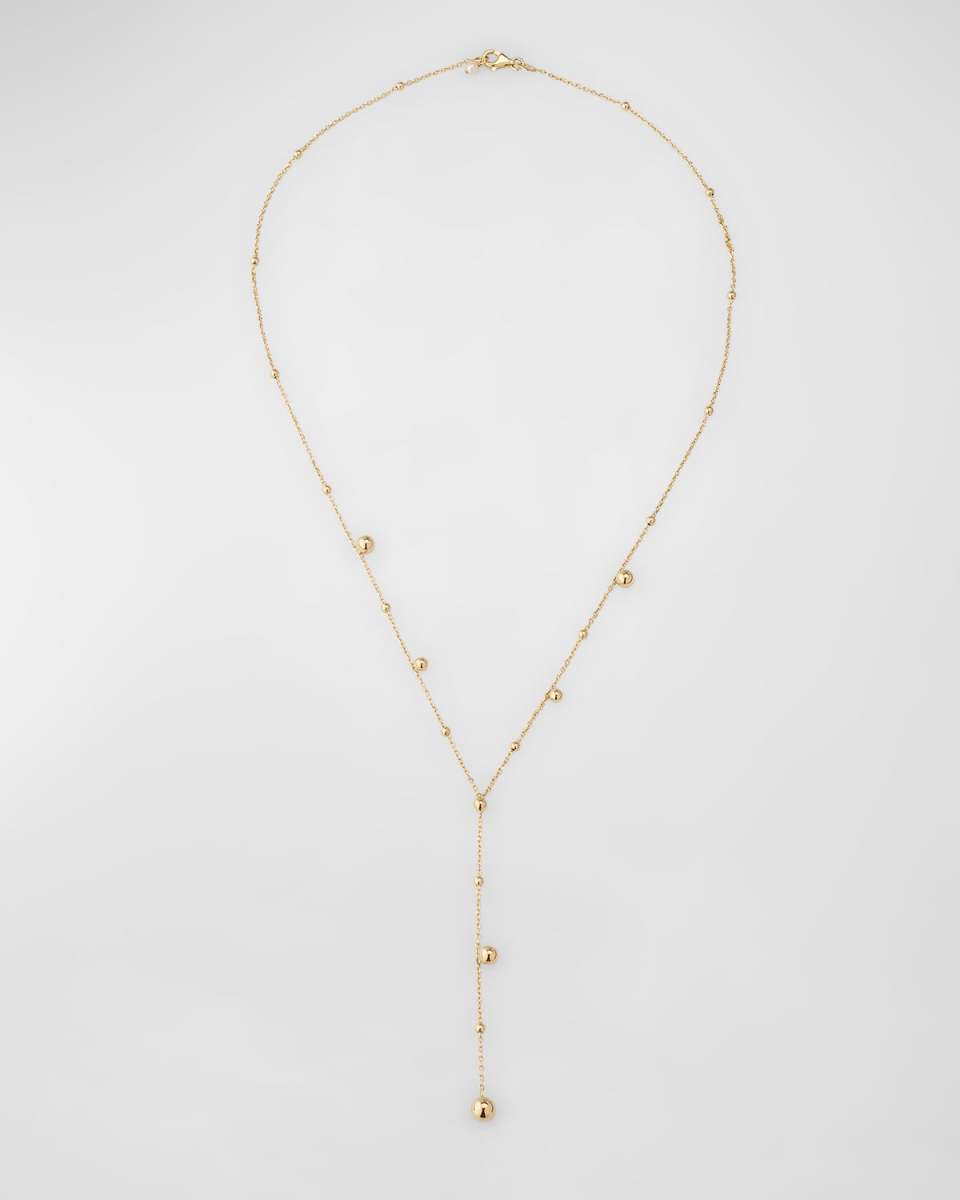 14K Yellow Gold Bubble Lariat Necklace