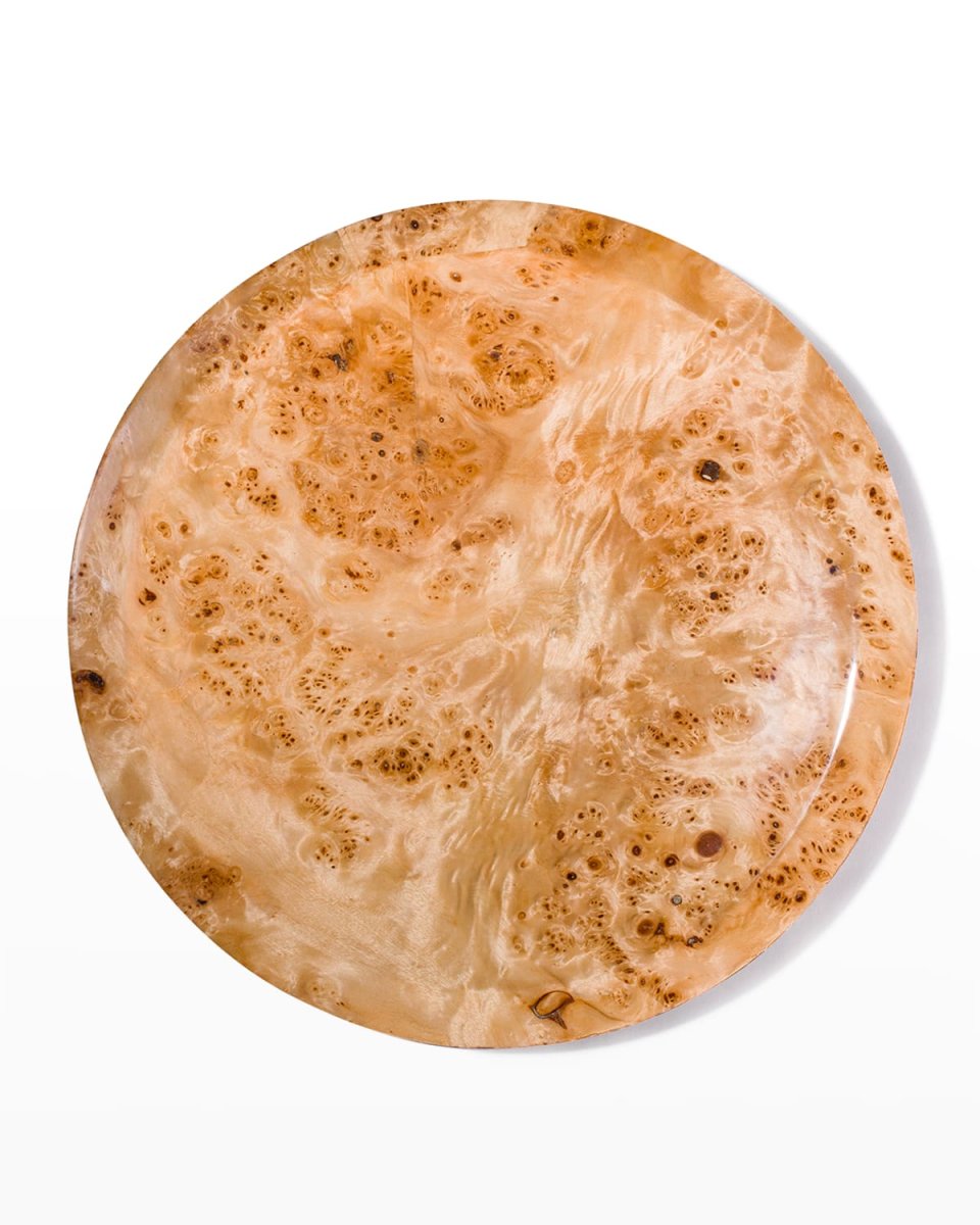 Burl Veneer Round Centerpiece