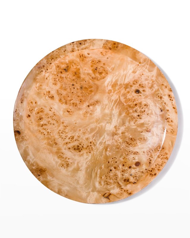 Burl Veneer Round Centerpiece