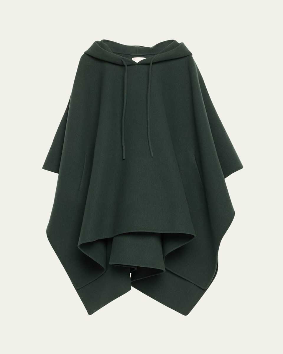 Rianette Hooded Cashmere Cape Coat