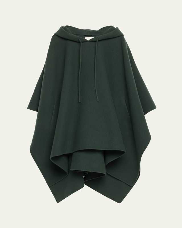 Rianette Hooded Cashmere Cape Coat