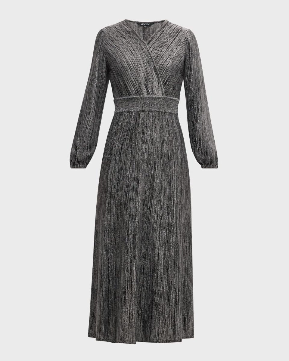 Bishop-Sleeve Jacquard Knit Maxi Dress - Heritage Fit