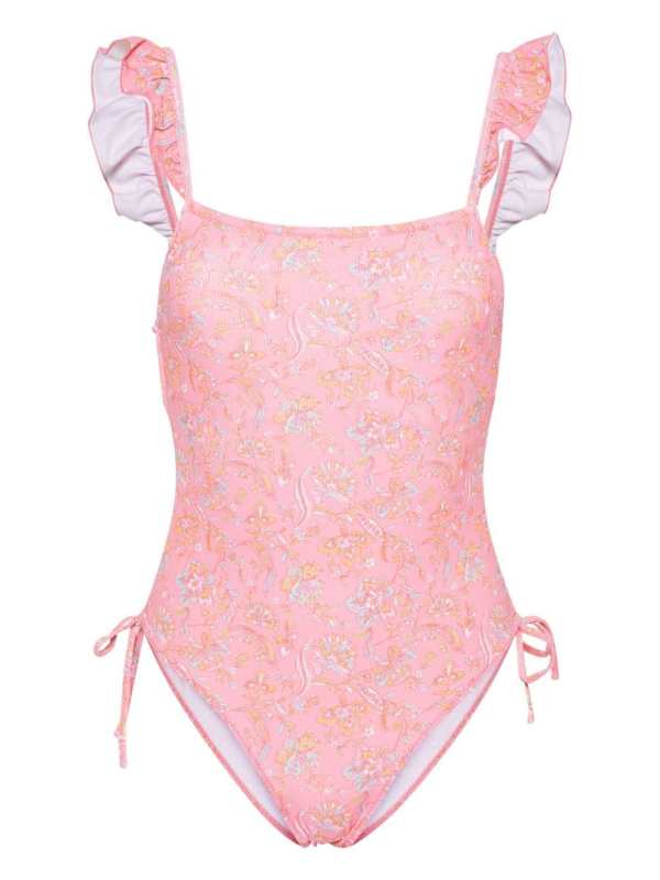 floral ruffled swimsuit