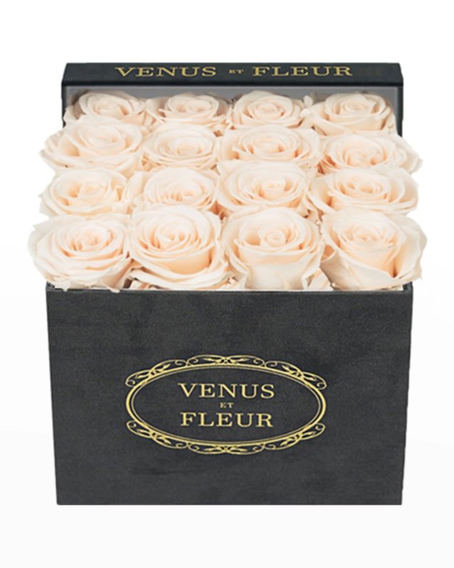 Suede Small Square Rose Box