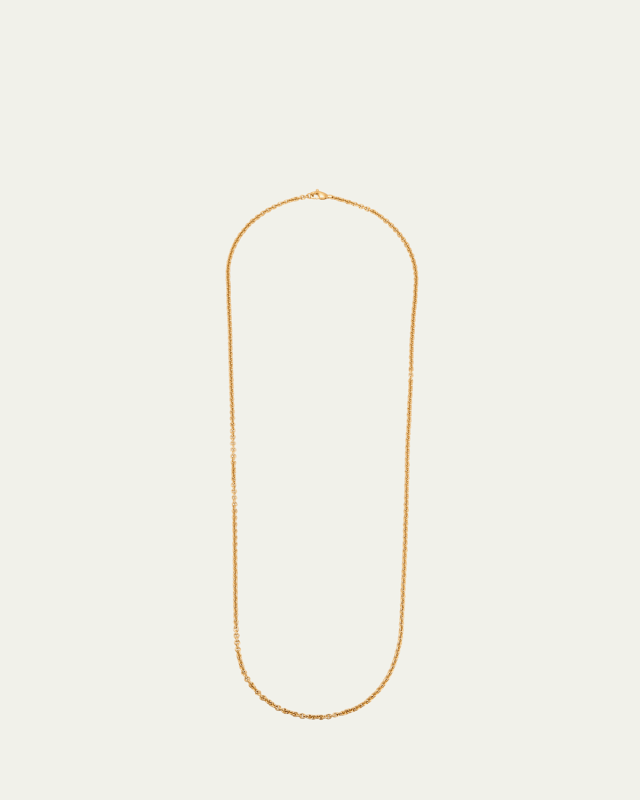 18K Yellow Gold Chain Necklace with Diamond