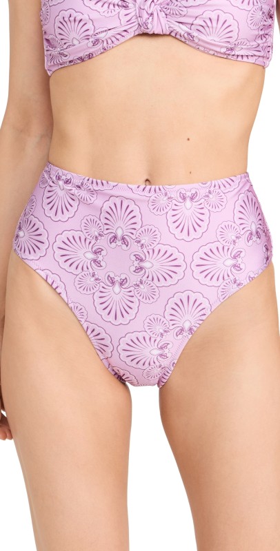 Shani Shemer Thelma Bikini Bottoms Lavender Flowers