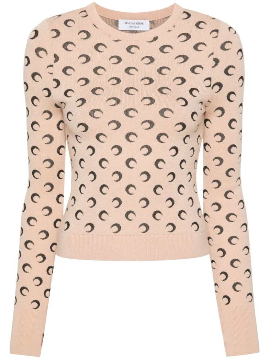 Crescent-Moon-jacquard jumper