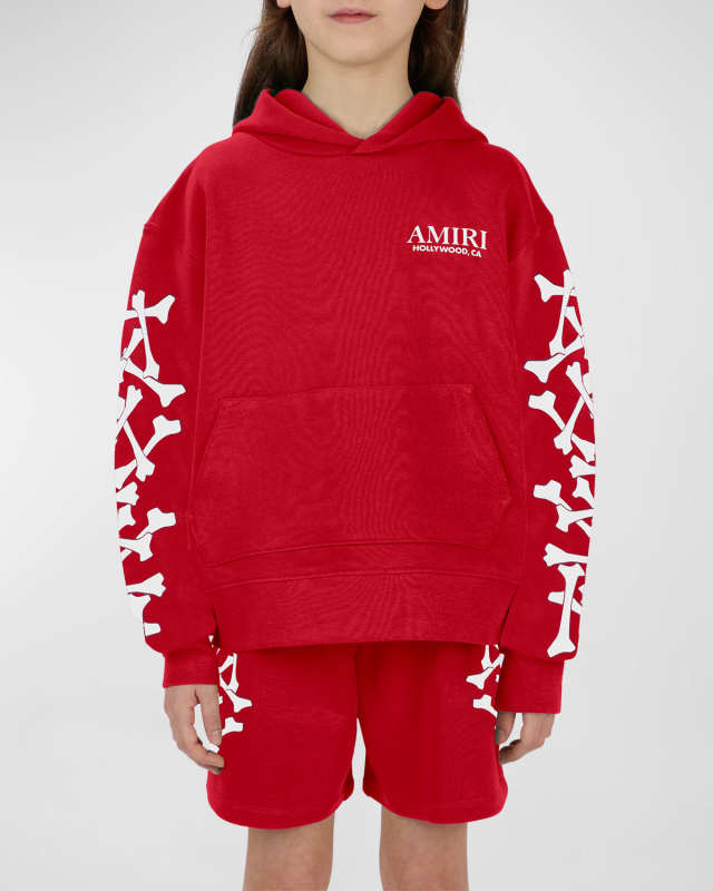 Kid's Logo-Print Bones Hoodie, Size 4-12