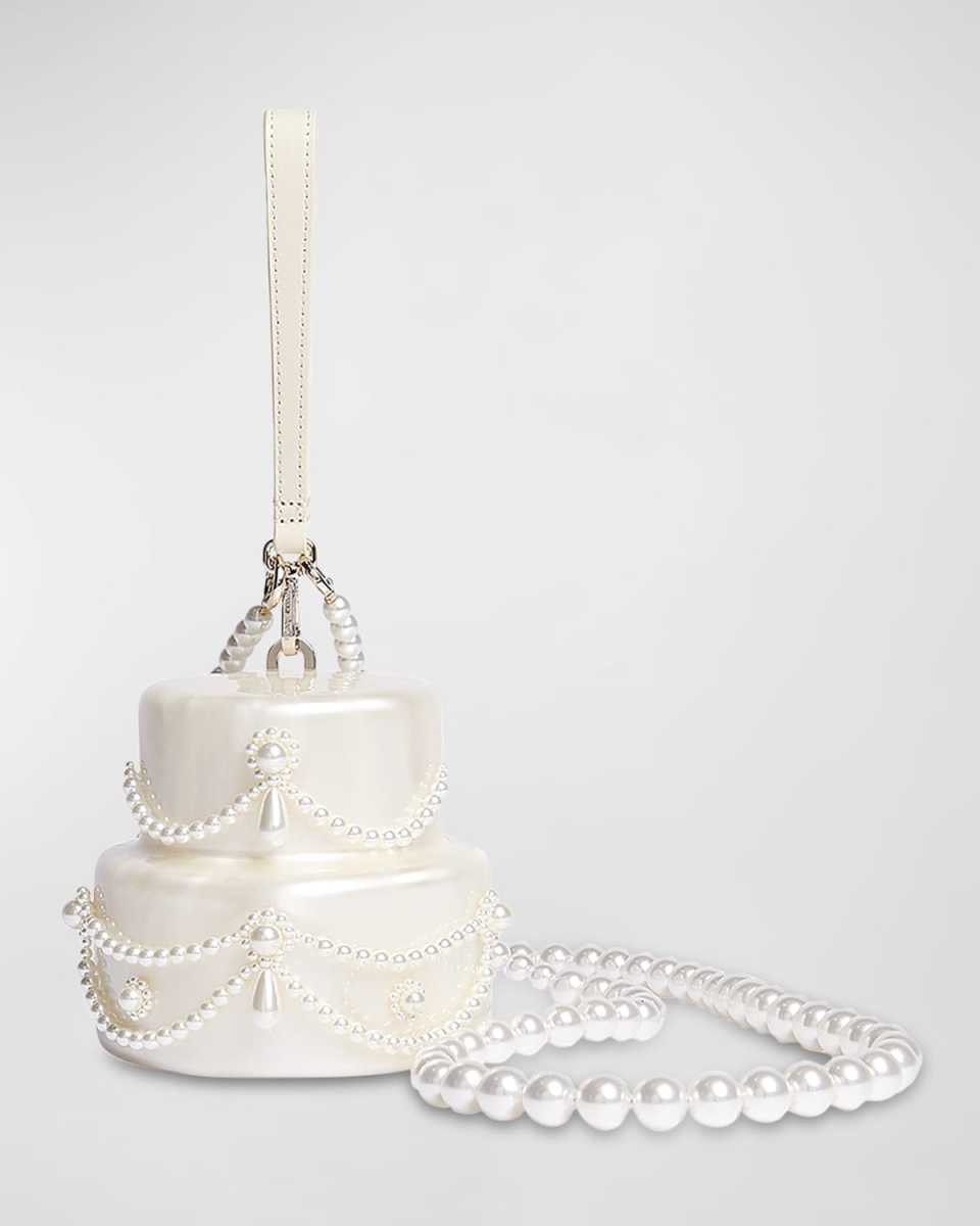 Pearly Beaded Frosting Cake Crossbody Bag