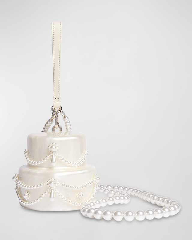Pearly Beaded Frosting Cake Crossbody Bag