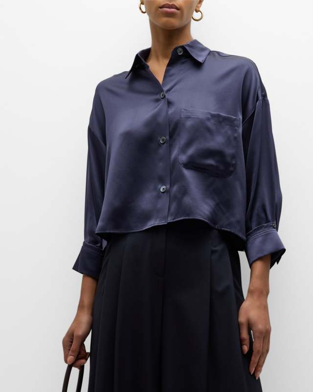 Soon To Be Ex Cropped Shirt in Silk