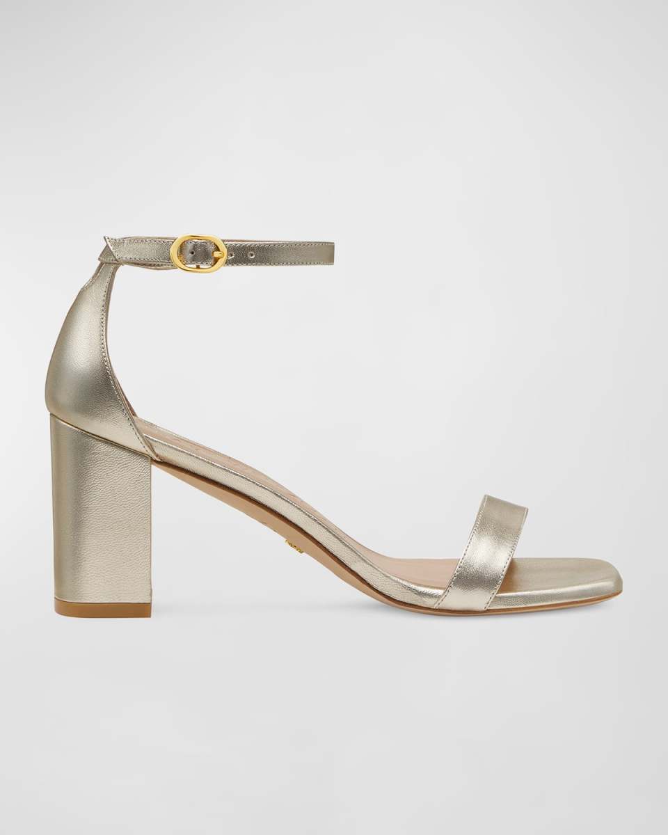 Nudistcurve Metallic Ankle-Strap Sandals