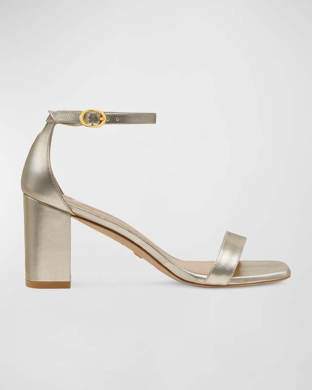 Nudistcurve Metallic Ankle-Strap Sandals