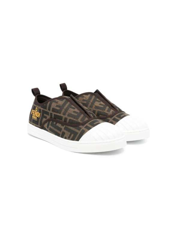 monogram-pattern slip-on sneakers