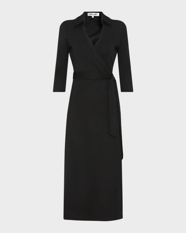Abigail 3/4-Sleeve Midi Wrap Dress