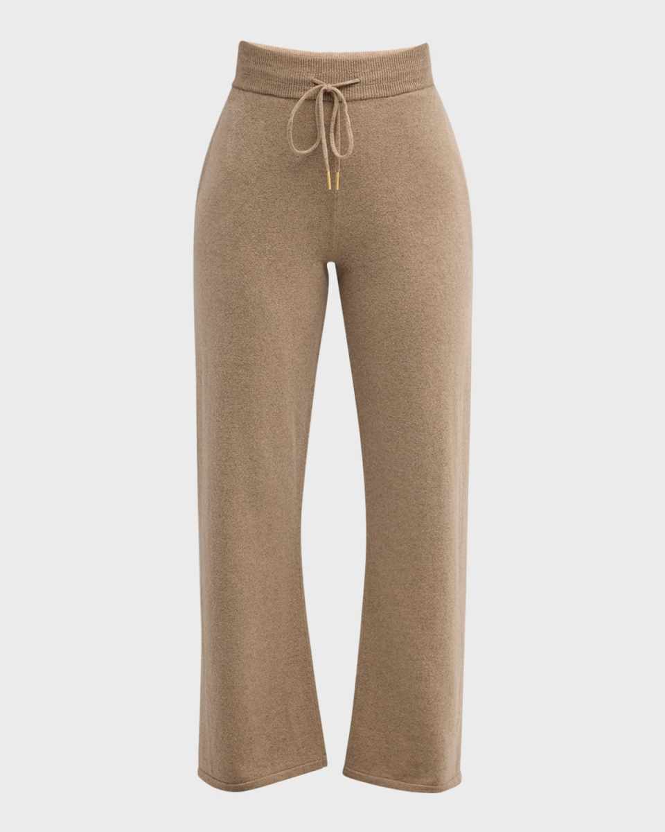 Lyric Cashmere-Wool Straight-Leg Drawstring Pants