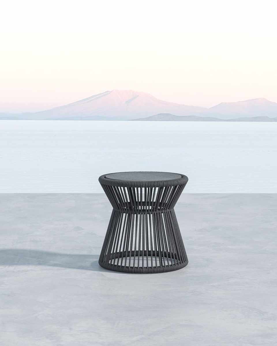 Milano End Table With Honed Absolute Granite Insert, 20"