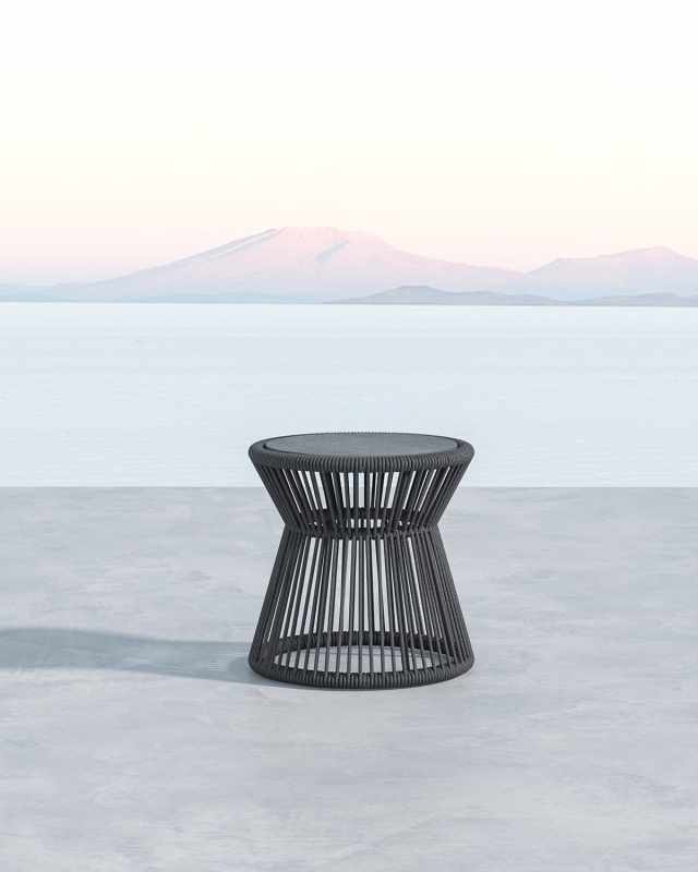 Milano End Table With Honed Absolute Granite Insert, 20"