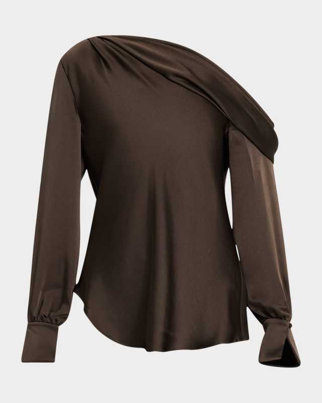 Alice Satin One-Shoulder Top