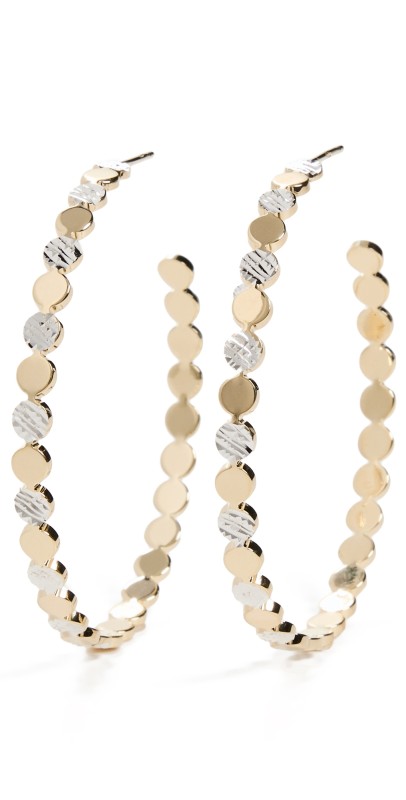 Jennifer Zeuner Jewelry Bea Medium Hoops Two Tone