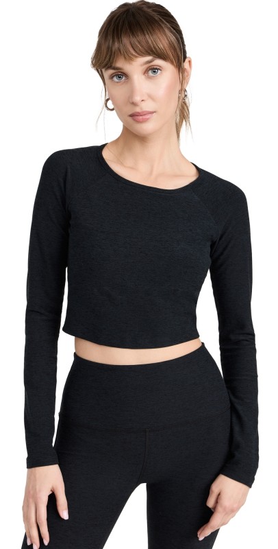 Beyond Yoga Spacedye Enlighten Cropped Pullover Darkest Night