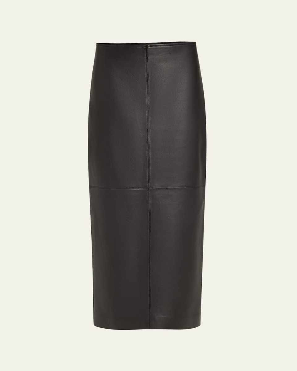 Marta Straight Leather Maxi Skirt