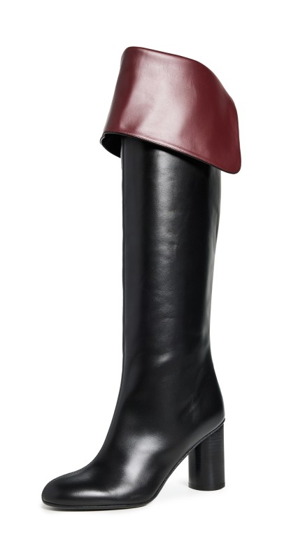 CO Bicolor High Heel Boots 936 Burgundy/Black