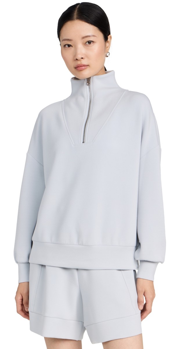Varley Hawley Half Zip Sweatshirt Grey Dawn