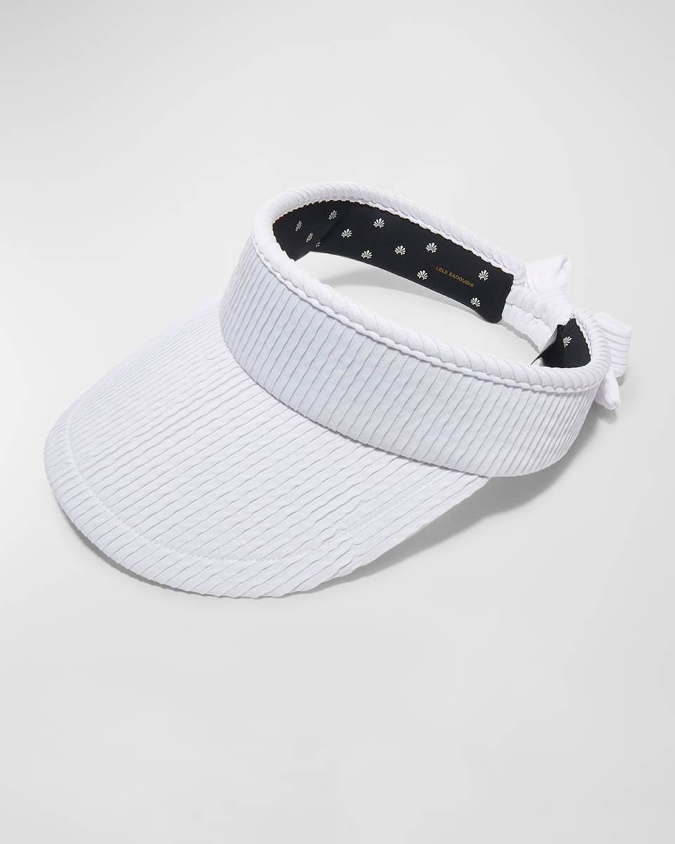 White Swimmer Bow Tie Visor