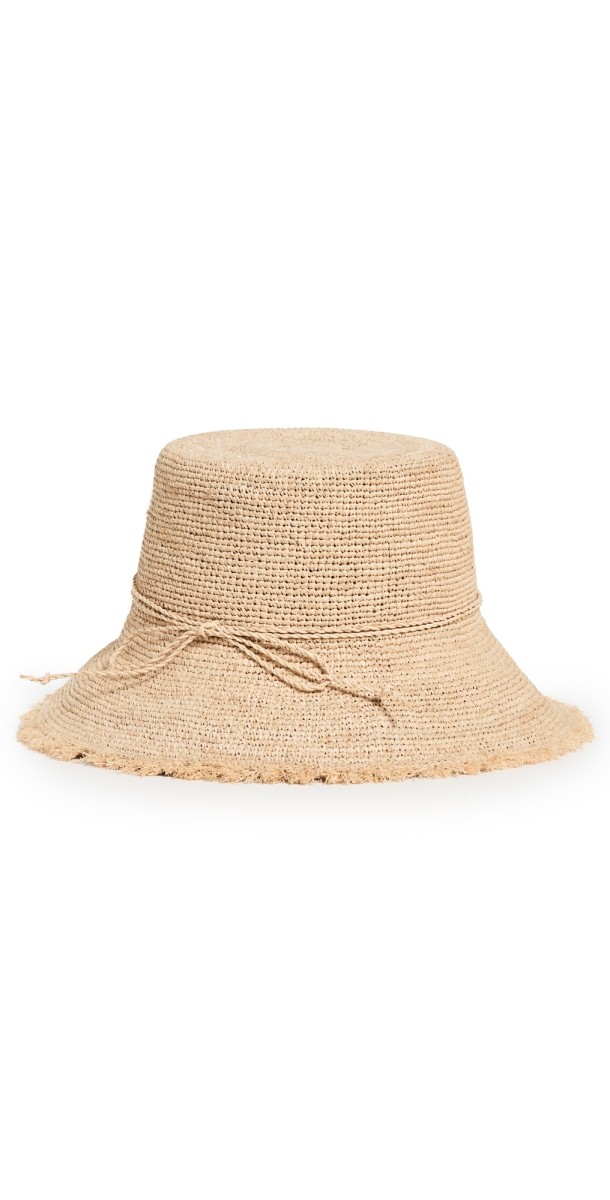Hat Attack Packable Raffia Bucket Hat Natural