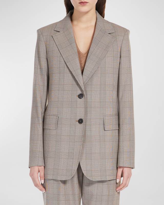 David Plaid Single-Breasted Jacket