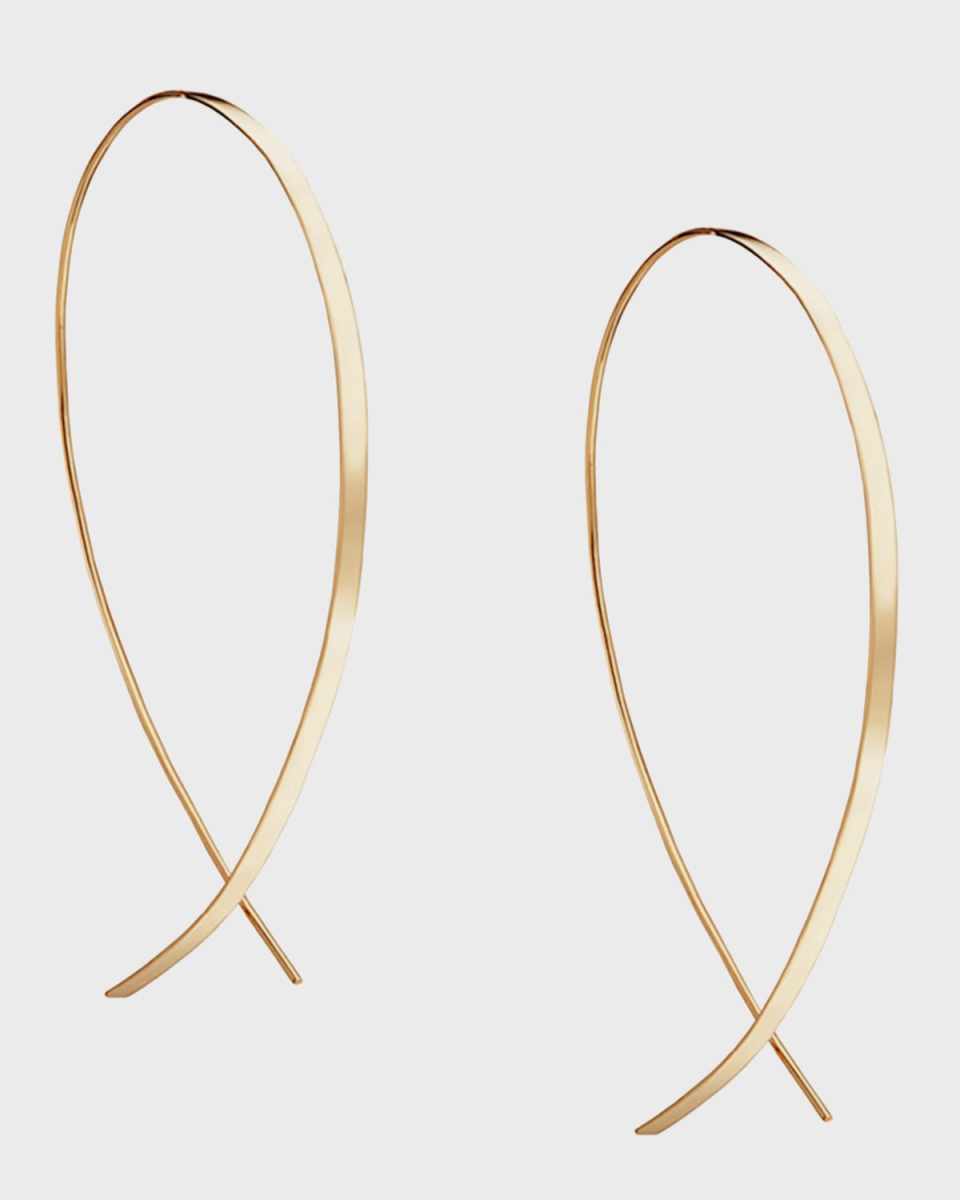 Small Flat Upside Down Hoop Earrings