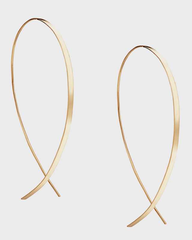 Small Flat Upside Down Hoop Earrings