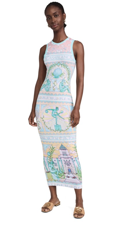 Casablanca Vase Printed Midi Tank Dress Vase