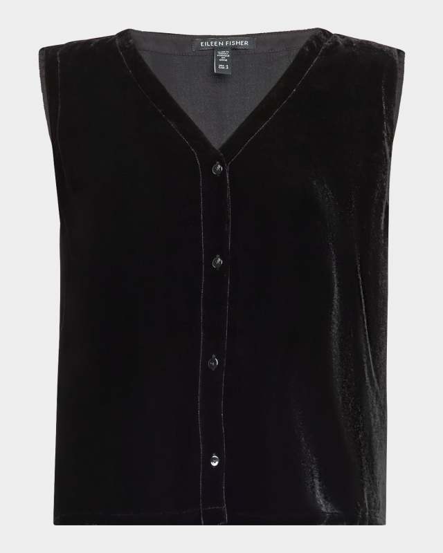 Tie-Back Velvet Vest