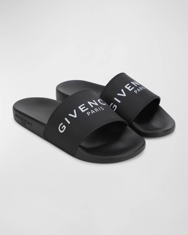 Boy's Embossed Logo-Print Slides, Toddler/Kids