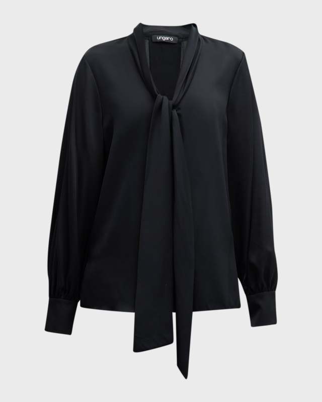 Ella Tie-Neck Silk Blous