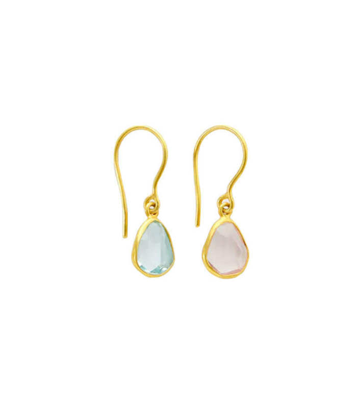 Aquamarine & Rose Quartz New Day Earrings
