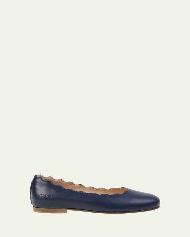 Girl's Scallop Trim Ballerina Flats, Toddlers/Kids
